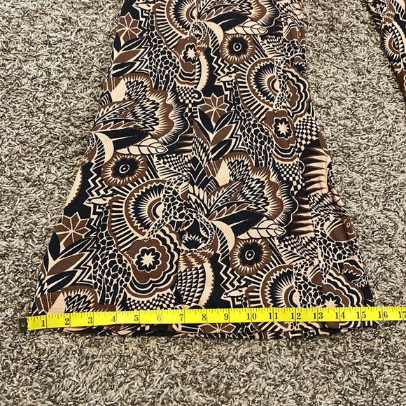By Anthropologie Drapey Flare Bell Bottom Mod Tropical Tribal Print Pant 14 - Picture 15 of 16